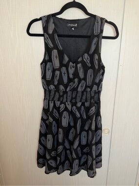 Sourpuss Grave Tombstone Skater Dress Size Small Goth